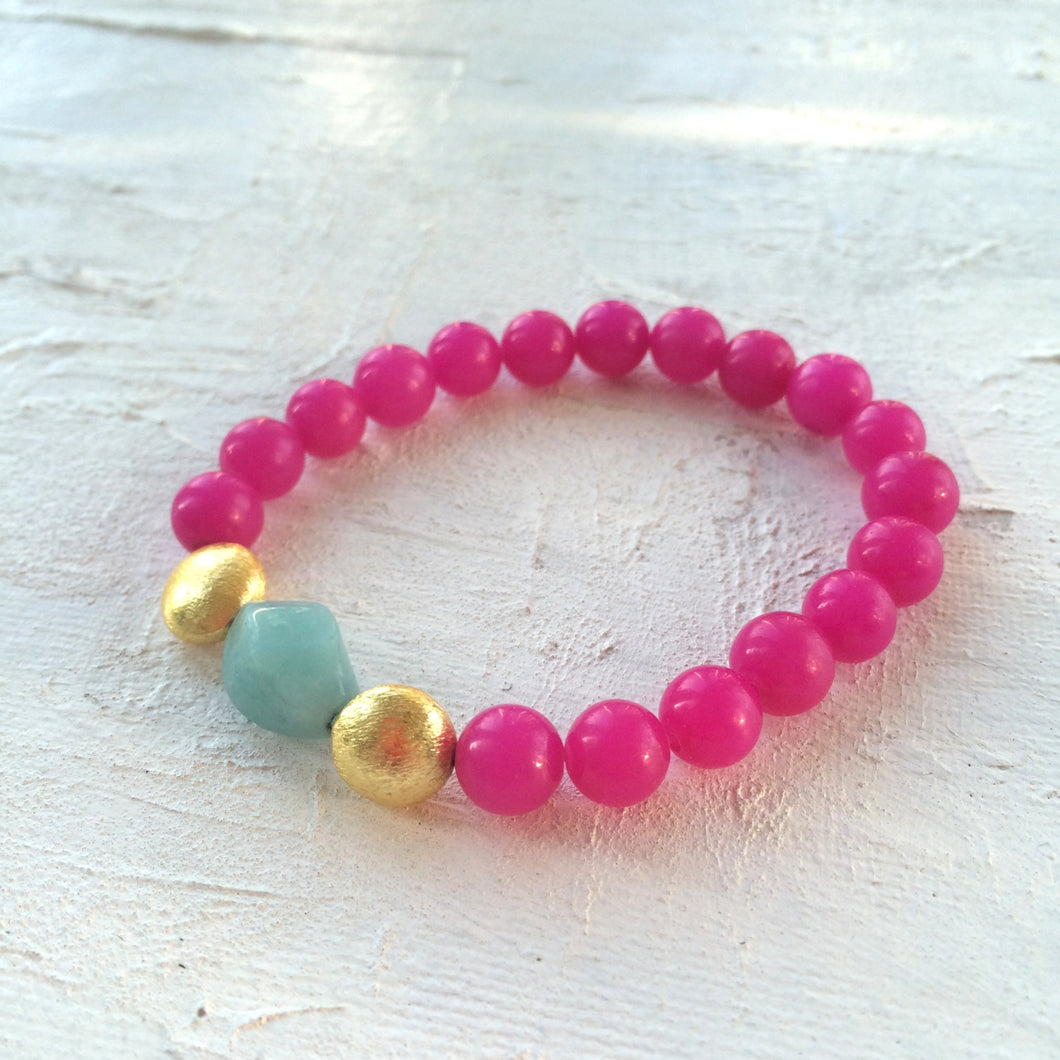 Pink/amazonite bracelet