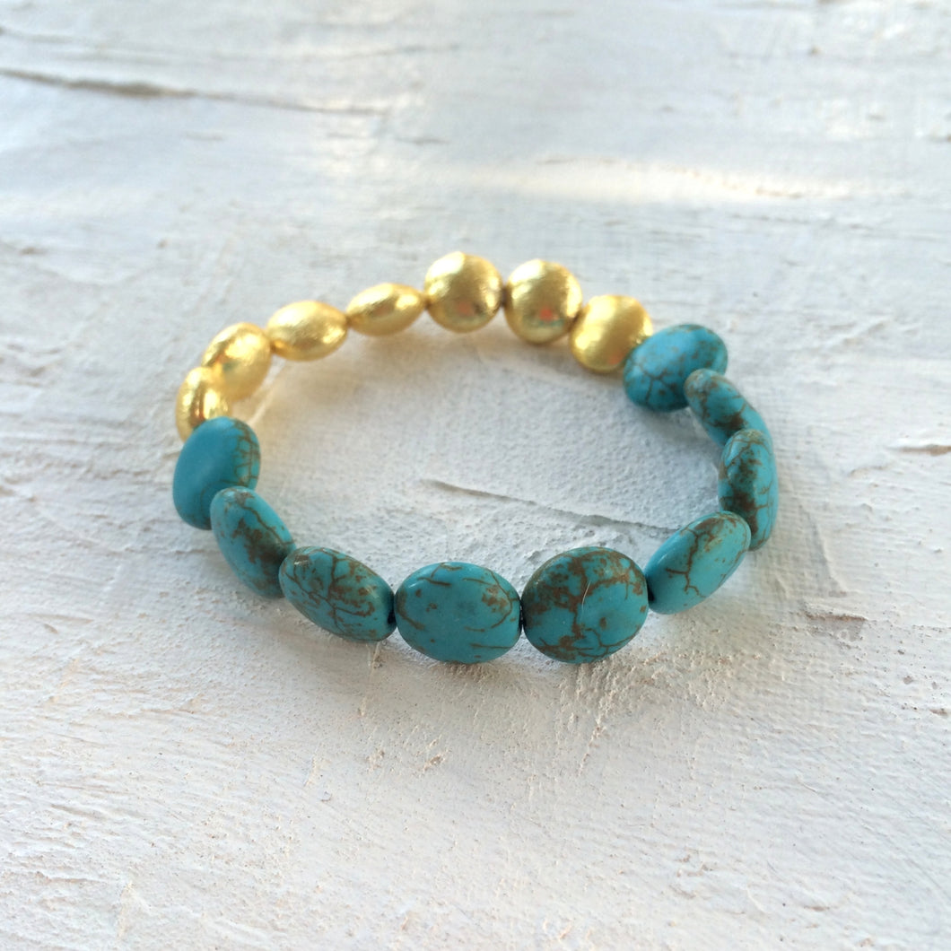 Turquoise/gold bracelet