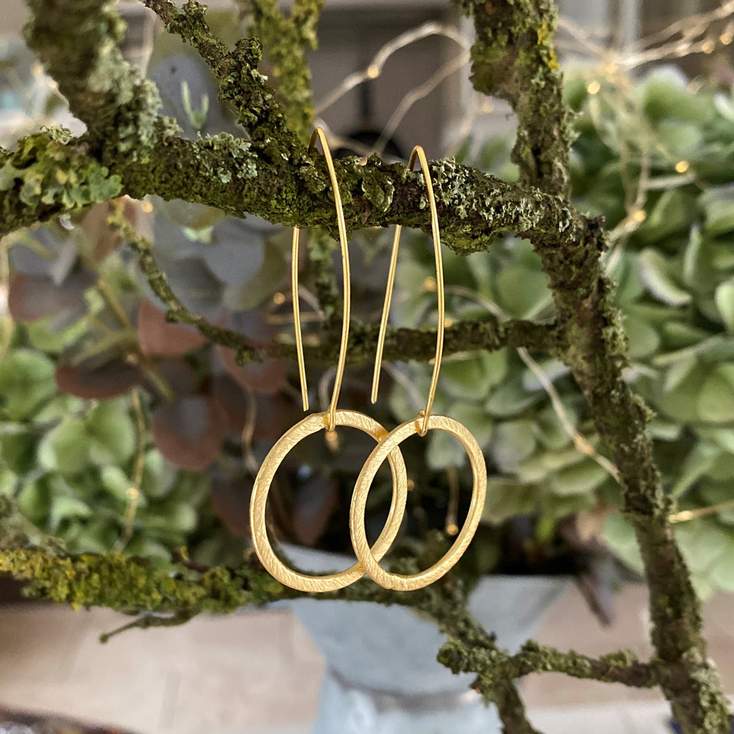 Gold circle earrings