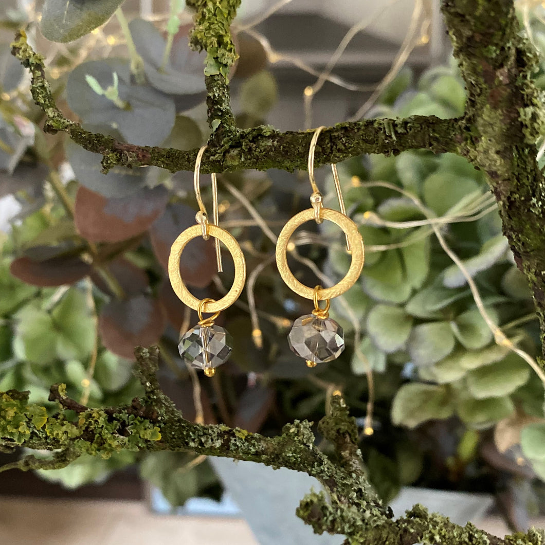 Smokey crystal earrings