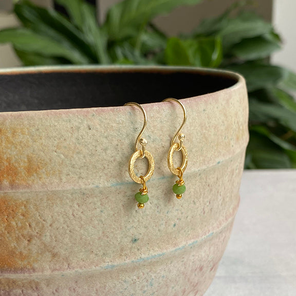 Dainty green earrings