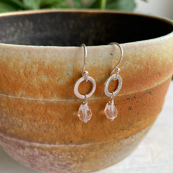 Crystal/circle earrings