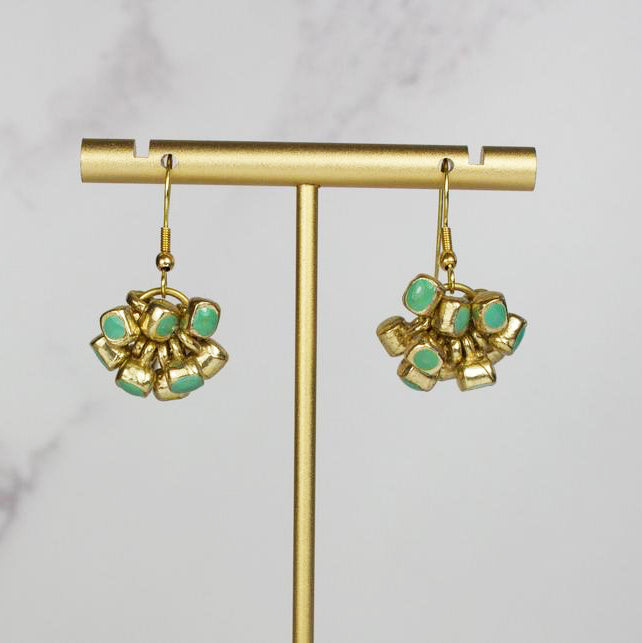 Enamel cluster earrings